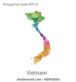 Vietnam map in geometric polygonal style.Abstract gems triangle,modern design background. Vector illustration EPS10