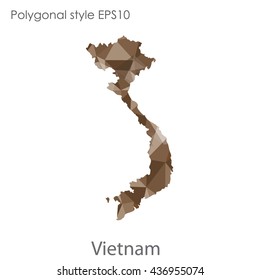 Vietnam map in geometric polygonal style.Abstract gems triangle,modern design background. Vector illustration EPS10