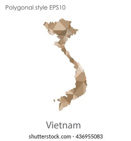 Vietnam map in geometric polygonal style.Abstract gems triangle,modern design background. Vector illustration EPS10