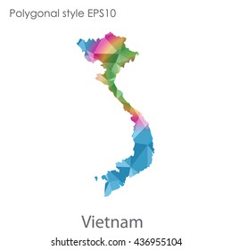 Vietnam map in geometric polygonal style.Abstract gems triangle,modern design background. Vector illustration EPS10