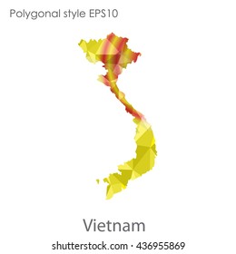 Vietnam map in geometric polygonal style.Abstract gems triangle,modern design background. Vector illustration EPS10