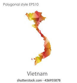 Vietnam map in geometric polygonal style.Abstract gems triangle,modern design background. Vector illustration EPS10
