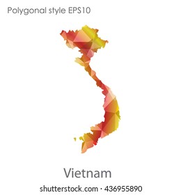 Vietnam map in geometric polygonal style.Abstract gems triangle,modern design background. Vector illustration EPS10