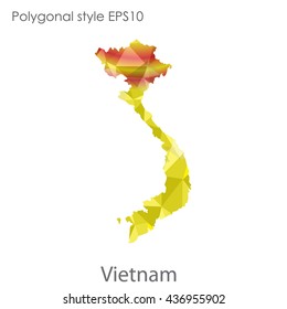 Vietnam map in geometric polygonal style.Abstract gems triangle,modern design background. Vector illustration EPS10