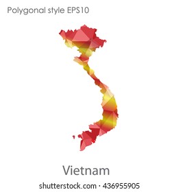 Vietnam map in geometric polygonal style.Abstract gems triangle,modern design background. Vector illustration EPS10