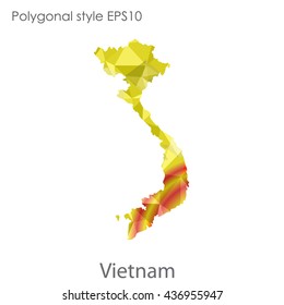 Vietnam map in geometric polygonal style.Abstract gems triangle,modern design background. Vector illustration EPS10