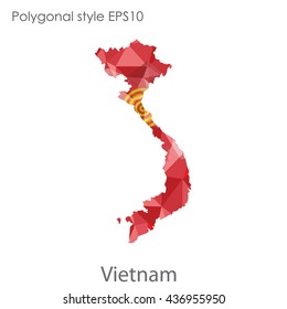 Vietnam map in geometric polygonal style.Abstract gems triangle,modern design background. Vector illustration EPS10