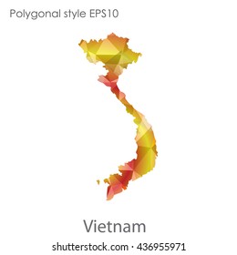 Vietnam map in geometric polygonal style.Abstract gems triangle,modern design background. Vector illustration EPS10