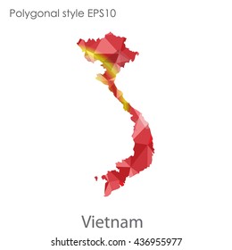 Vietnam map in geometric polygonal style.Abstract gems triangle,modern design background. Vector illustration EPS10
