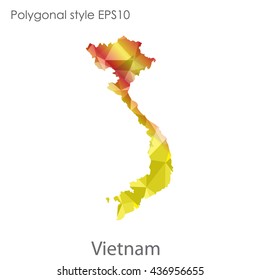 Vietnam map in geometric polygonal style.Abstract gems triangle,modern design background. Vector illustration EPS10