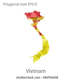 Vietnam map in geometric polygonal style.Abstract gems triangle,modern design background. Vector illustration EPS10