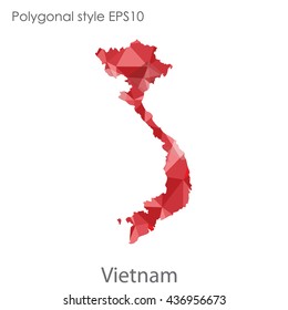 Vietnam map in geometric polygonal style.Abstract gems triangle,modern design background. Vector illustration EPS10