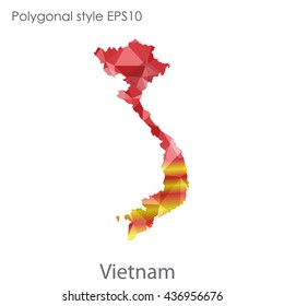 Vietnam map in geometric polygonal style.Abstract gems triangle,modern design background. Vector illustration EPS10