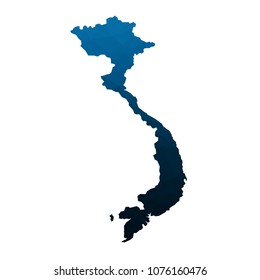 Vietnam map in geometric polygonal,low poly,polygonal style design on white background. Vector illustration.