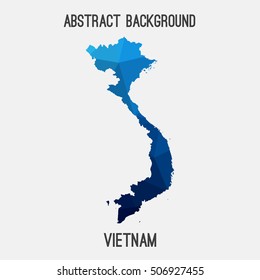 Vietnam map in geometric polygonal,mosaic style.Abstract tessellation,modern design background,low poly. Vector illustration.