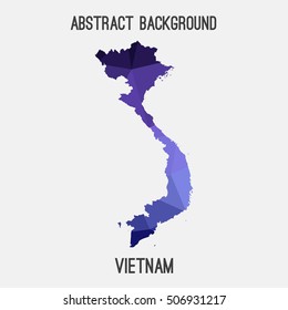 Vietnam map in geometric polygonal,mosaic style.Abstract tessellation,modern design background,low poly. Vector illustration.