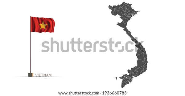 Vietnam Map Gray Country Vector Map Stock Vector (Royalty Free ...