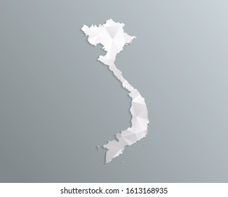 Vietnam map gray in polygonal style on dark background. isolated vector illustration eps 10.