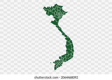 Vietnam Map Green Color on Png Backgound
