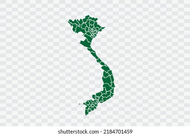 Vietnam Map green Color on White Background quality files Png