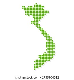 Vietnam map green dot icon