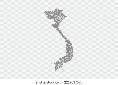 Vietnam Map grey Color on White Background  Png
