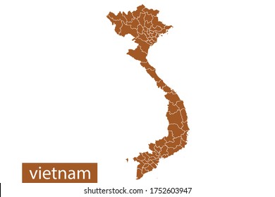 vietnam map High Detailed on white background. Abstract design vector illustration eps 10. Orange color.