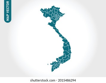 Vietnam map High Detailed on white background. Abstract design vector illustration eps 10