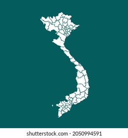Vietnam map High Detailed. white color. on green background. Abstract design vector illustration eps 10