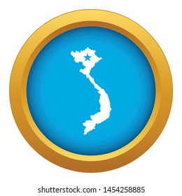 Vietnam map icon blue vector isolated on white background for any design