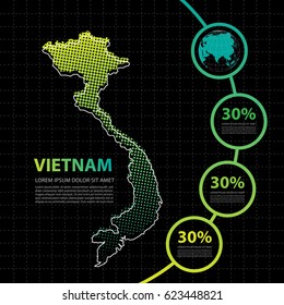 Vietnam map infographic design template