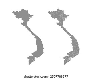 Vietnam map isolated on white background. Map of Vietnam with regions. Vector illustration