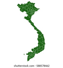 Vietnam map isolated on white background.