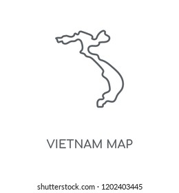 Vietnam map linear icon. Vietnam map concept stroke symbol design. Thin graphic elements vector illustration, outline pattern on a white background, eps 10.