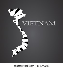 Vietnam Map logo made from guitar