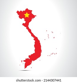 Vietnam map gray background vector  Vector Illustration  Map Asia  The symbol for your website design map logo  app  UI  eps10 
