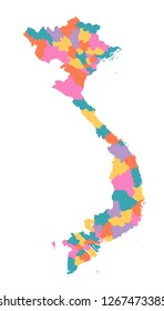 vietnam map with regions vector flat illustration on white background
