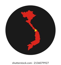 Vietnam-Karte Silhouette mit Flagge auf schwarzem Hintergrund