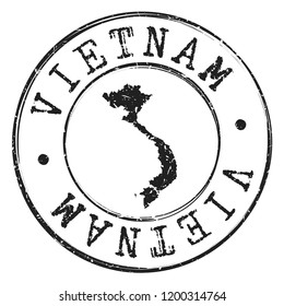 Vietnam Map Silhouette. Postal Passport. Stamp Round Vector Icon Seal Badge Illustration Mail.