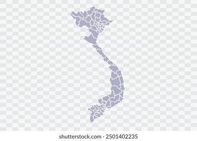 Vietnam Map silver Color on White Background quality files Png