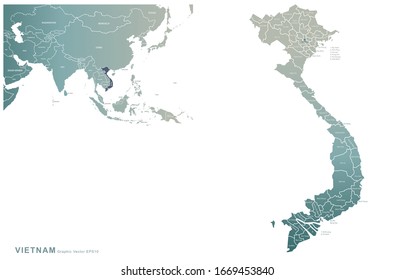 vietnam map. south asia country vector map. 