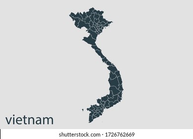 vietnam map vector, Abstract design vector illustration Eps 10. Navy color.High Detailed on white background.