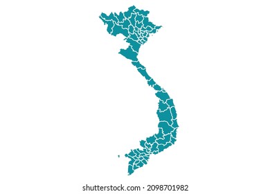 Vietnam map vector, Abstract design vector illustration Eps 10. sea color palette color.High Detailed on white background.