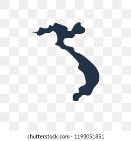 Vietnam map vector icon isolated on transparent background, Vietnam map transparency concept can be used web and mobile