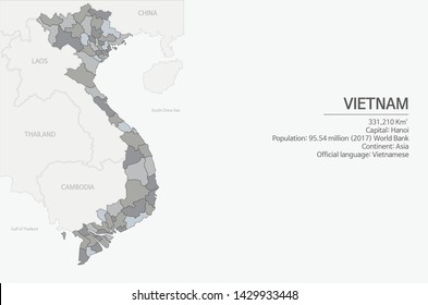 Vietnam map. vector mordern map image of Vietnam 