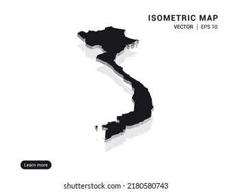 Vietnam map white on pink background with 3d isometric vector illustration