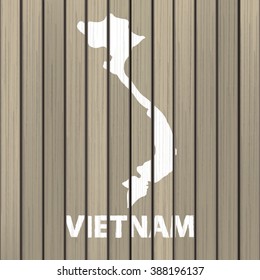 vietnam map wood vector illustration