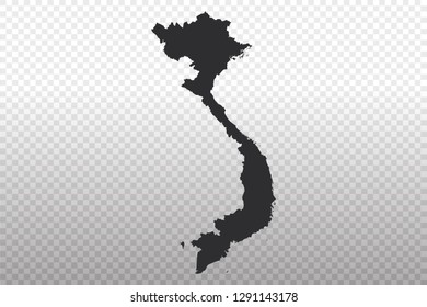 Vietnam Map - World Map International vector template isolated on transparent background - Vector illustration eps 10