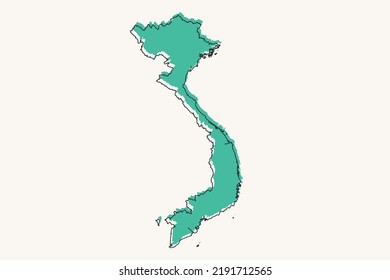 Vietnam Map - World map International vector template with black and green geometric shapes and lines style isolated on white background for design, infographic - Vector illustration eps 10