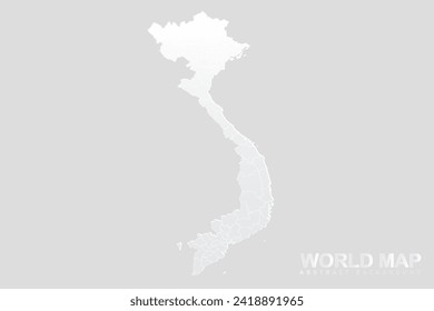 Vietnam Map - World Map vector template with High detailed including white and grey gradient color and white outline color isolated on grey background - Vector illustration eps 10